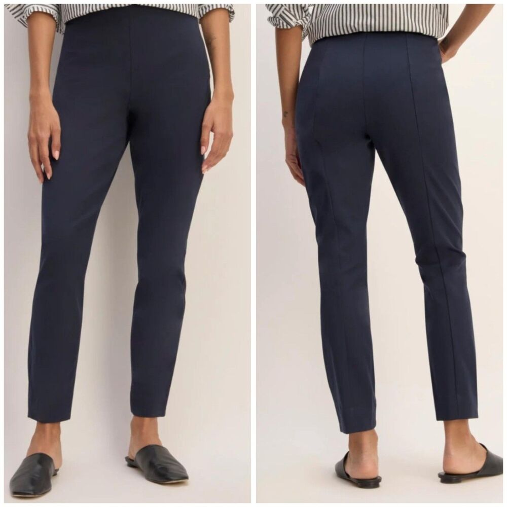 Everlane‎ The Bi-Stretch Work Pant Womens 4 Dark Navy Blue Ankle Trouser Work